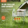 VEVOR Folding Camping Table, Adjustable Height Outdoor Portable Side Tables, Lightweight Fold Up Table, Aluminum & MDF Ultra Compact Work Table